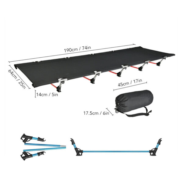 Outdoor Camping Cot Folding Single Person Bed Portable Foldable Sleeping Pad Hiking Backpacking Picnic Camping Cot Bed Mat 야전침대 - Image 8